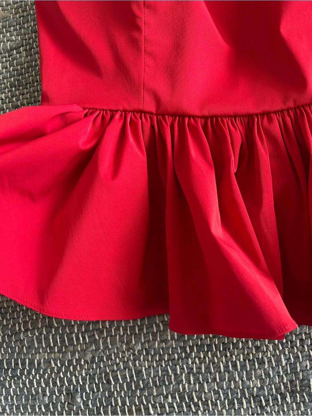 J.Crew Strapless Taffeta Peplum Top Cherry Red